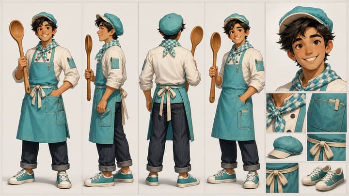 ficha de personaje de la mascota Chef generada con LumiYing