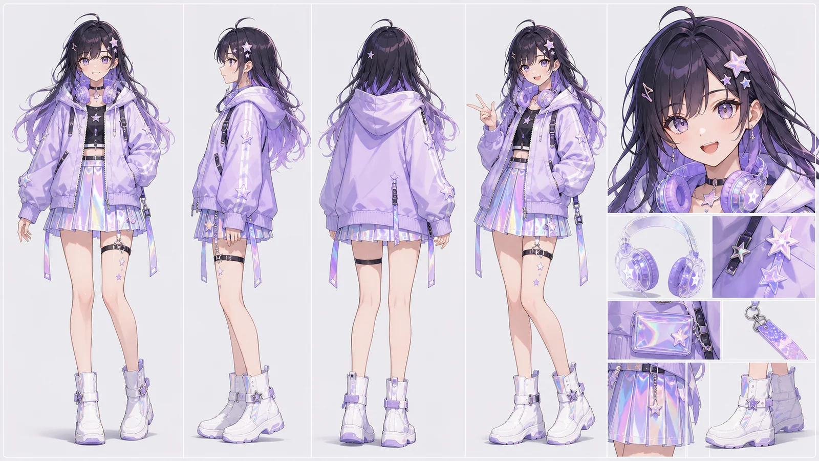 Ficha de personagem de avatar VTuber gerada com LumiYing