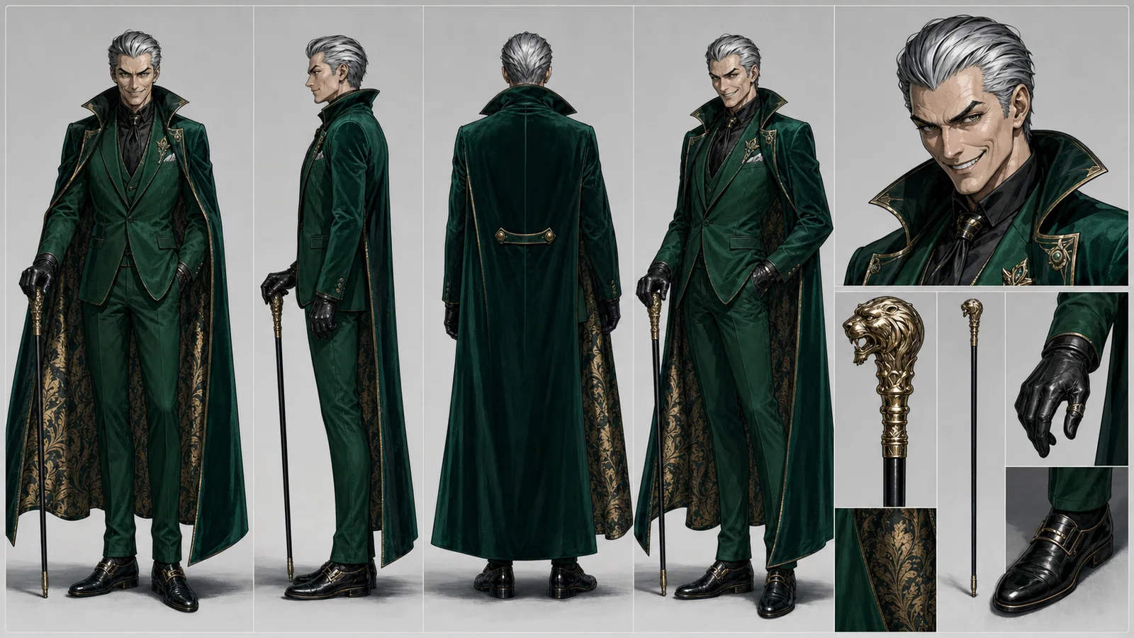 Ficha de personagem de vilão de quadrinho gerada com LumiYing