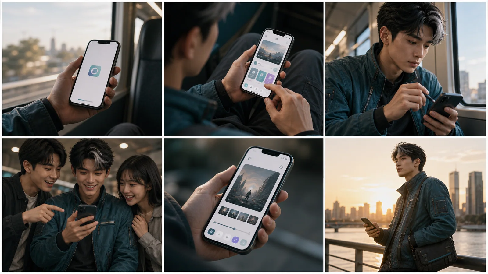 Storyboard de Lançamento de App Móvel gerado com LumiYing