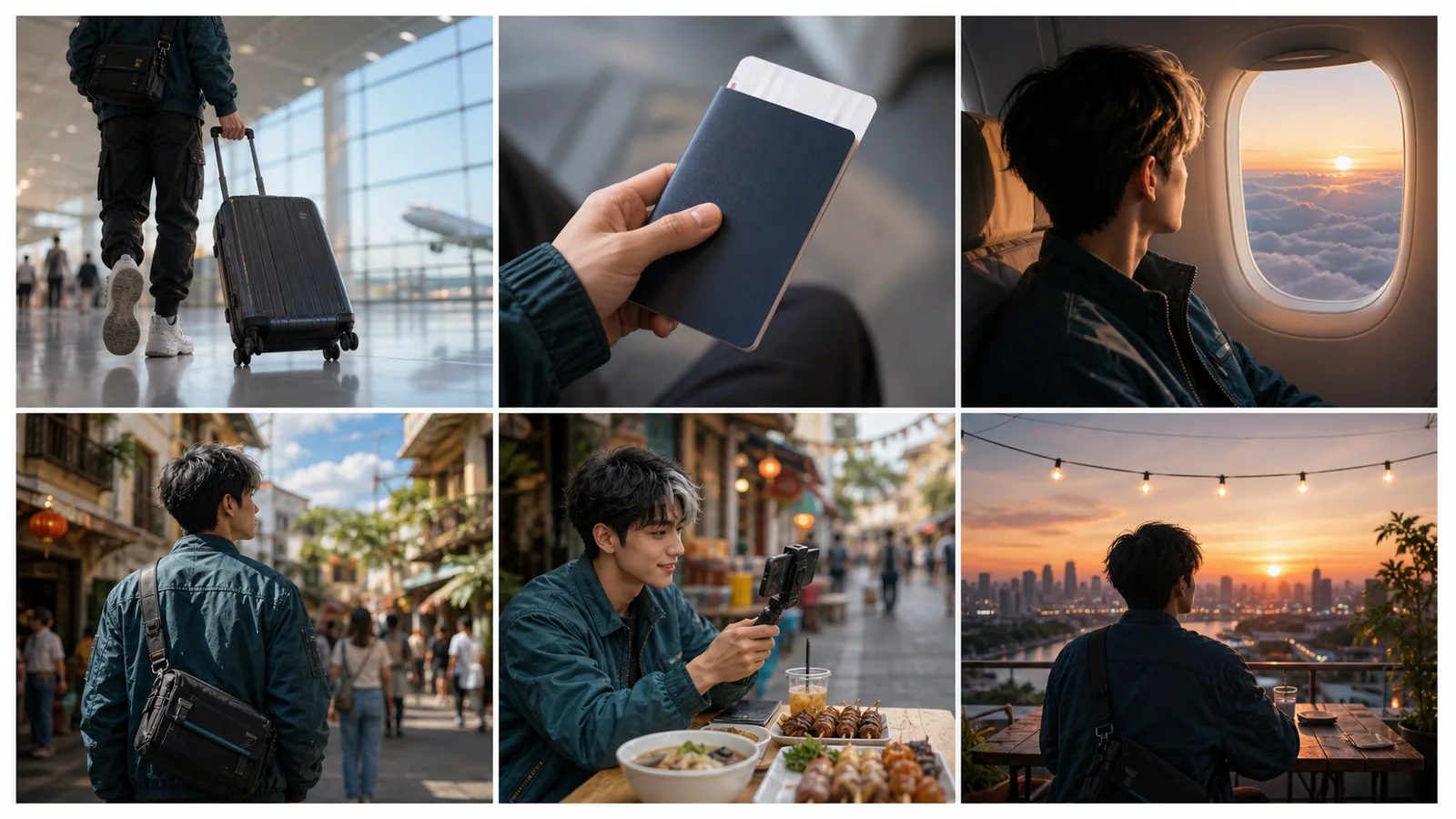 Storyboard de introdução de vlog de viagem gerado com LumiYing