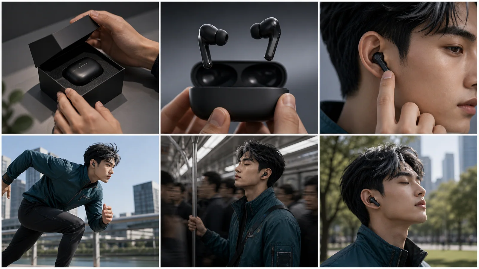 Storyboard de demonstração do produto de fones de ouvido gerado com LumiYing